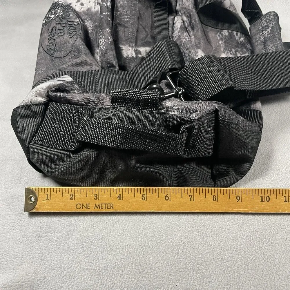 Bass Pro Shop Outfitters Duffle Bag Small Travel Outdoors Black Gray Preowned